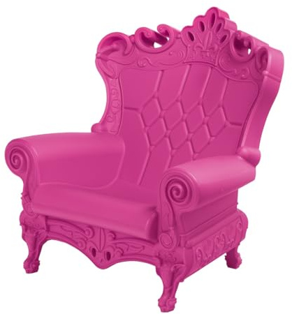 SLIDE Poltrona Trono Queen of Love Fucsia - Design Barocco Moderno per Interno e Esterno - in Polietilene per Giardino Salotto Hotel - Made in Italy - 103.5 x 98 x 112.5 cm