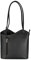Belli italienische Ledertasche Backpack Classic 2in1 Damen Rucksack Leder Handtasche made in italy Schultertasche - 28x28x8 cm (B x H x T) (Schwarz)