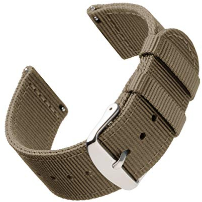 Archer Watch Straps - Premium-Uhrenarmbänder aus Nylon mit Schnellverschluss (Khaki, 20mm)