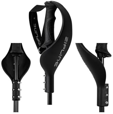 Zipline Ski Handschutz - Universal, Schwarz, für Skistöcke mit 14-18 mm Schaft, für Erwachsene, Fortgeschrittene Skifahrer, Unisex, Skistockschutz, Ski-Pole-Protector