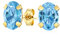 Boucles D'Oreilles Clou En Topaze Bleu Suisse Ovale De 1,6 CT Pour Femmes En Or Jaune 14 Carats Réel Pierre De Naissance De Décembre