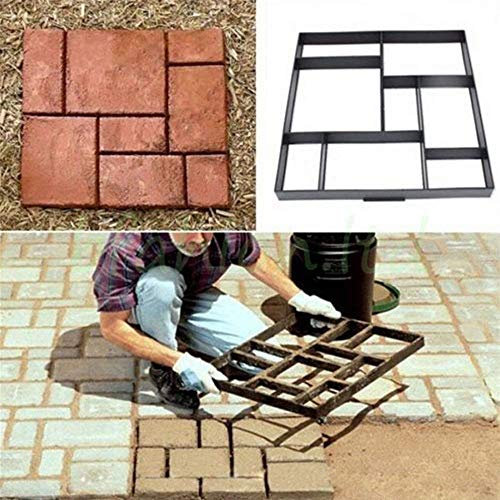 Ejoyous Garden Paving Mold, DIY Walkway Maker, Reusable Stepping Stone Pavement Tool, 8 Grid Concrete Cement Stone, 50×50×4.5cm, for Garden, Driveway, Backyard, Patios Decor