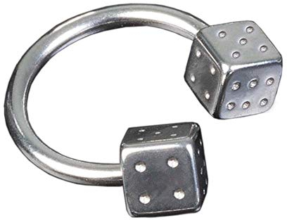viva-adorno Universal Hufeisen Piercing Chirurgenstahl 316L Würfel Septum, Lippe Augenbraue Nase Z443_H