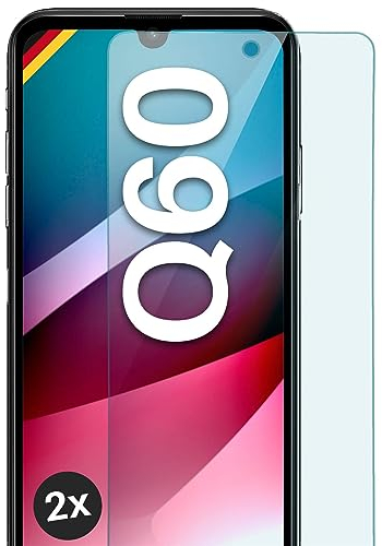 moex Cristal Templado Transparente Compatible con LG Q60, película Protectora de Pantalla inastillable, blindada, 2 Piezas