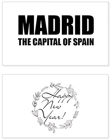 Madrid Die Hauptstadt von Spanien Neujahrskarte Gedenkkarte mit Segensbotschaft