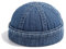 CLAPE Denim Cotton Docker Cap Herren Baumwolle Dockermütze Seemannsmütze Rolled Cuff Brimless Hat Cap Hafenmütze Unisex Commando Work Blue GD59