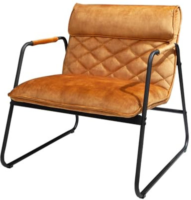 invicta INTERIOR Retro Lounge Sessel Mustang Lounger senfgelb mit Ziersteppung Stuhl Besucherstuhl