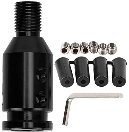 Kuuleyn Schaltknauf Adapter, Schaltknauf Adapter Universal M12x1.25 Aluminium Schaltknauf Adapter für gewindelosen Schalthebel (Schwarz)