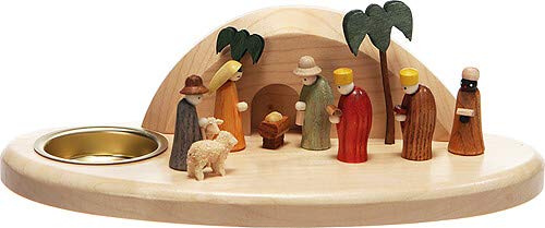 Theo Lorenz Kerzenhalter Krippe Felsengrotte - 6 cm