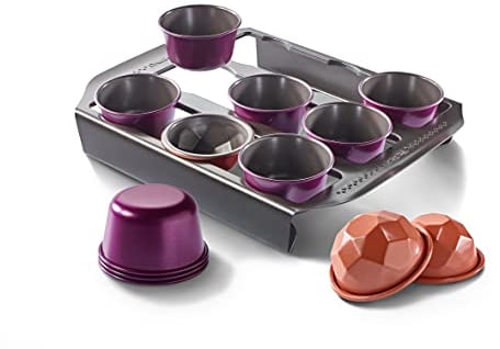 Tefal Creabake Starter-Set, Backformen, 9 Muffinförmchen, 3 Diamantformen, Antihaftbeschichtung, stapelbares System, kreative Rezepte, einfaches Backen, Eisenfarben