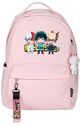 Japanese Anime Izuku Midoriya Deku Cosplay Backpack Bookbag My Hero Academia 3D Cartoon Airplane Backpack Rucksack Satchel Travel Bag Book Bag Gift for HMA Fans 29 x 14 x 41 cm Pink