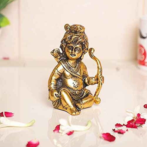 KridayKraft Metal Lord Shri Ramlala Statue for Pooja Room Mandir Temple Little Ram Murti Religious Idol for Home Office Décor Bal Ram Decorative Shopiece Figurines Sculpture for Gifting Purpose