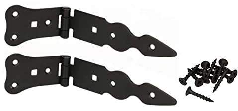 KOTARBAU® 2er Set Ladenband 150 mm Torscharnier Türband Werfgehänge Kreuzgehänge Türscharnier Scharnier Schwarz Rostfrei Gartentorband Baubeschlag Robust