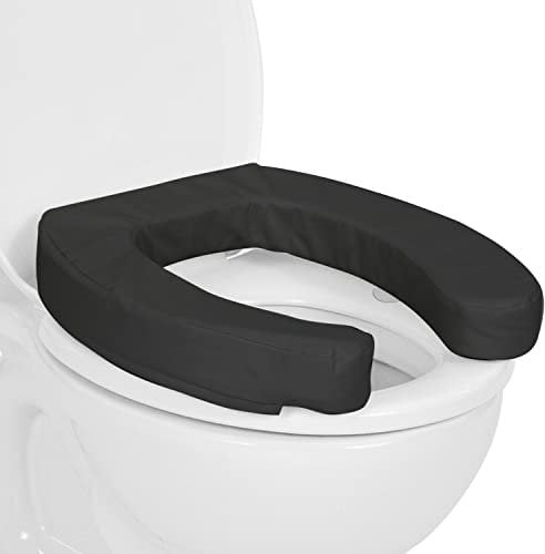 Vive Coussin de siège de toilette (mousse rembourrée douce) – Fixation rembourrée douce facile à nettoyer – Allongé, Sièges standard – Donut confortable et soutien pour handicapé, adultes (mousse