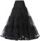Verve Jelly Damen Knöchellanger Petticoat Reifrock Halbschlupf Brautkrinoline Unterrock für Brautkleider Ballkleid Schwarz L/XL