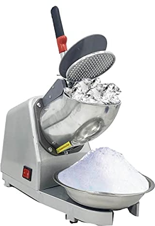 TABODD 300W Trituradora de Hielo Eléctrica de Doble Cuchillo, 220V-240V Máquina de Hielo Picado 65 kg/h Eléctrica Comercial de la Máquina de Batido Restaurantes Bares Fiestas, Plata