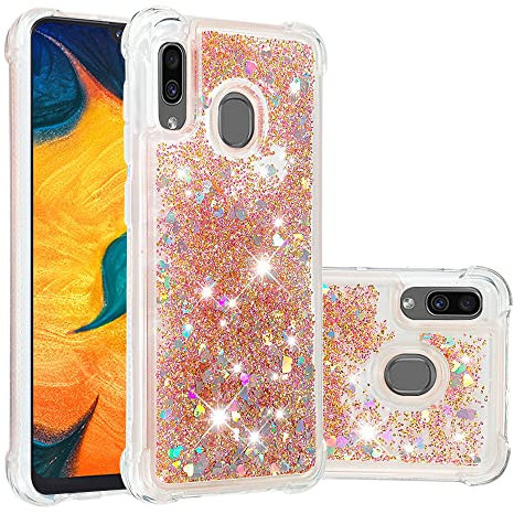 IMEIKONST - Carcasa Compatible con Huawei P20 Lite con Funda y Arena en Movimiento líquido, Muy Fina, Transparente, Silicona, antigolpes, TPU antigolpes, Carcasa para Huawei Nova 3e. Love Gold YBW