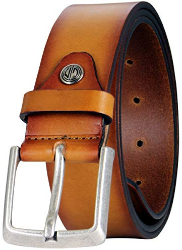 LINDENMANN Leder-Gürtel Herren 40 mm Vollrind cognac, Farbe/Color:braun, Size US/EU:Bundweite 140 cm Gesamtlänge 155 cm W 53 XXXXL