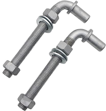 2 x Qlvily 15,2 cm J-Bolzen-Pfostenscharnier, 1,6 cm männlicher Stift J-Bolzenscharnier, Muttern im Lieferumfang enthalten