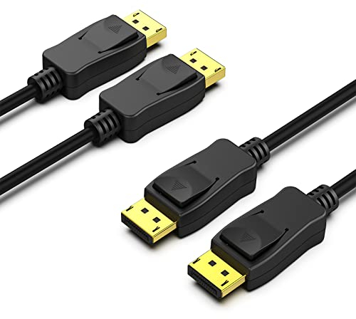 BENFEI Câble DisplayPort vers DisplayPort, câble DP vers DP mâle vers mâle 3 m, Cordon plaqué Or, Prend en Charge 4K@60Hz, 2K@144Hz Compatible pour Lenovo, Dell, HP, ASUS et Plus, 2 Paquet
