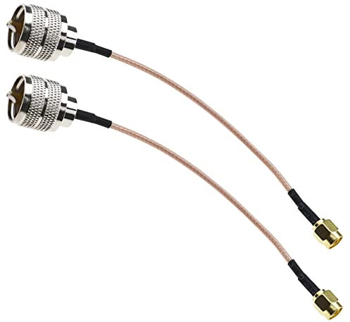 2pcs SMA vers PL259 Câble Adaptateur SMA Mâle vers UHF Mâle PL-259 Câble Coaxial RG316 Remplacement pour Antennes CB Radio Câble Coaxial Wi-FI Radios 15cm