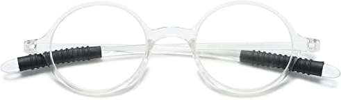 Lanomi Lesebrillen Herren Damen Retro Runde Sehhilfe Lesehilfe Leicht Vollrandbrille Nerd Brillen 1,0 1,25 1,5 1,75 2,0 2,25 2,5 2,75 3,0 3,5 4,0 Durchsichtig 1.5