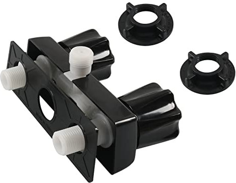 kingsea Vanne de rechange pour robinet douche camping-car, valve de robinet de douche remorque avec 2 poignées de bouton, inverseur valve douche de 10,2 cm pour douche intérieure et extérieure, noir