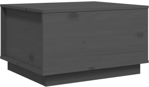 vidaXL Couchtisch mit Hebeplatte Stauraum Beistelltisch Wohnzimmertisch Sofatisch Kaffeetisch Teetisch Holztisch Grau 60x50x35cm Massivholz Kiefer
