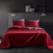 YASMENG Satin Bettwäsche 135x200 4teilig Rot Weinrot Dunkelgrau Bettwäsche Satin Glatt Glänzend Seidig Seide Bettwäsche Weiche Wendebettwäsche mit Reißverschluss und 2 Kissenbezüge 80×80 cm