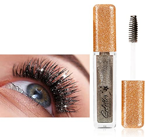 Allbestaye Bunt Mascara, Glitter Wimperntusche, Augen Make-up Extra Long Lash Verlängerung & Volumen Eyelash Mascara Wasserdicht Langlebig Natürlich Grün Schwarz Blau Weiß Mascara (Black)