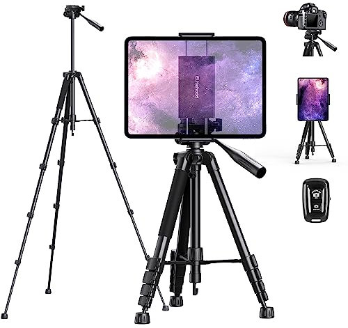 Elitehood 68 Heavy Duty iPad Tripod, Ultra-Stable Camera Tripod for iPad Pro 12.9, iPad Tripod Stand Mount for Video Recording/Photography, Compatible with 4.7-13inch Tablet/iPad Pro/Webcam/DSLR