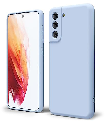 oakxco für Samsung Galaxy S21 Plus Hülle Silikon Case mit Kameraschutz, Ultra Dünn Bunt Handyhülle Mädchen, Einfarbig Handy Hülle Slim Schutzhülle, Matt TPU Weich Gummi Silikonhülle Bumper, Hellblau