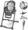 LIONELO Cora Plus 2 in 1 Kinderhochstuhl 6-36 Monate/15 kg, Klappbarer Kinderhochstuhl mit Liegefunktion bis 9 kg, Höheneinstellung, Spielbogen