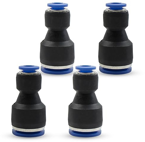 Bwintech PG4-6 Reduzierstück, 4 mm auf 6 mm, pneumatisch, gerade, Reduzierstück, Push-to-Connect-Adapter, Schnellspanner, Reduzierverschraubungen, 4 Stück