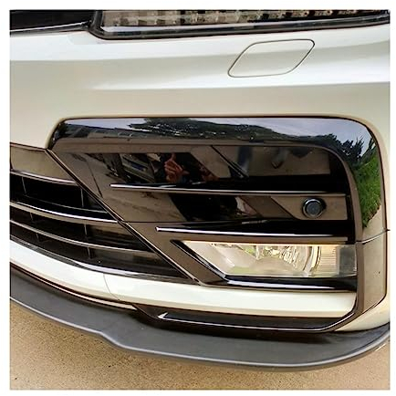 DAVBIR Auto-Frontgrill Auto Unter Der Vorderen Mitte des Grills, Zierleisten, Nebelscheinwerfer-Abdeckung, Zierleiste Für Tiguan Rline 2017–2021, Glänzendes Schwarz Frontstoßstangengrill