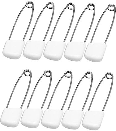 50 Pcs white Trim Hijab Pin Adult Windeln Garment Repair Pin Safety Pins Clip Holder Metal Sewing Crystal Jewelry Clamp Frame Cloth White Black Jewelry Safety Pins