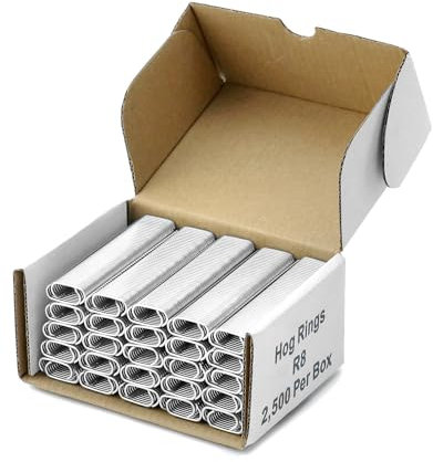 QWORK® 2500PCS Galvanised Fence Hog Rings for Wire Mesh Pet Cages Car Mattresses