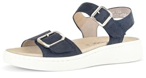 Gabor Damen Riemchensandalen, Frauen Sandalen,Wechselfußbett,Best Fitting,Strandschuhe,Sandaletten,Sommersandalen,Blue (Gold),38 EU / 5 UK