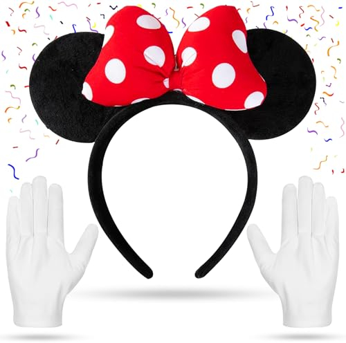 Tuofang Micky Maus Ohre Accessoire, Ohren Haarband Voor Maskerade, Minnie Mouse Ohren Accessoire Cosplay, Minnie Mouse für Carnaval Halloween