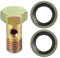 VekAuto Kit de boulon de banjo simple, M8x1.0 Longueur 23mm Filetage métrique Adaptateur d'ajustement de ligne de frein turbo en métal durable, bronzé, avec rondelles et entretoises
