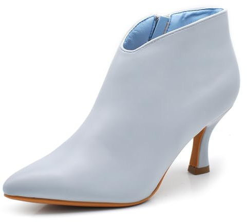 IF Fashion Tronchetti Stivali Stivaletti A Punta Scarpe da Donna Con Tacco MP413-9 celeste N.36