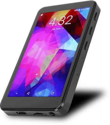 MP4 Player, BT WiFi HD Touch Screen Noise Reduction Voice Activated Music Recorder, with Earphone Memory Card Charging Cable, for Android (M26B (Quad Core) 8GB)