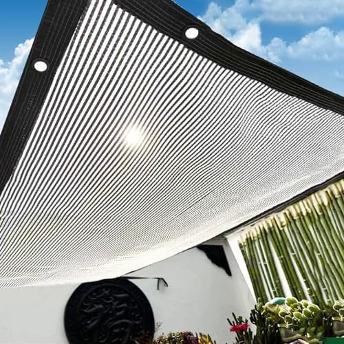 Shade Cloth 55% Reflective Aluminet Shading Net with Grommets Heat Reflective Sheet Silver Aluminet Sun Shield UV Block Shade Cover for Greenhouse Cover Patio Plant Carport (4X5m)