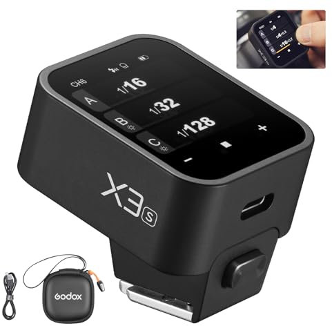 Godox X3-S Wireless Flash Trigger for Sony Camera OLED Touch Screen for Sony Camera 2.4GHz Wireless 1/8000S HSS TTL Tcm Function Built-in Rechargeable Battery Remote Camera Flash Trigger for Sony