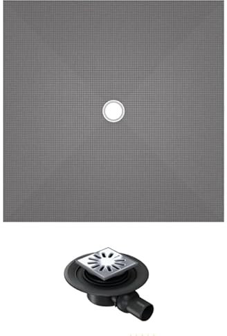 Receveur de douche à carreler 120 x 120 WEDI Fundo Primo carré écoulement centrée + bonde horizontale