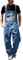 Salopette da Uomo Jeans Casual Taglie Forti Cotone Pantaloni Uomo Salopette Uomo Jeans Slim Fit Moda Multi Tasche Jumpsuit da Lavoro con Bretelle (02-Blue, XXXXXL)