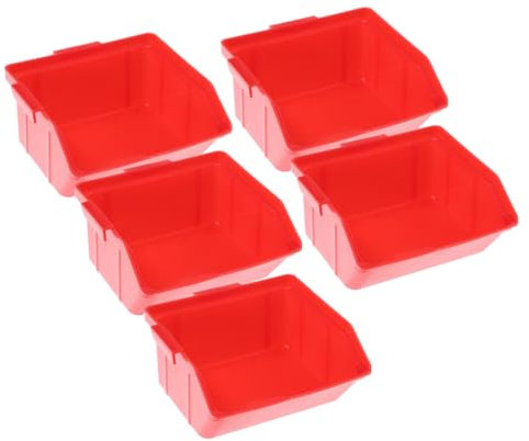 BCOATH 5pcs Stackable Plastic Parts Organizer Warehouse Storage Box Tool Shed Organizer for Components and Parts