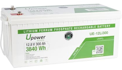 Batería de Litio LiFePO4 de 12V 300Ah, Ciclo profundo 3000 al 100% / 12.8V 2560Wh