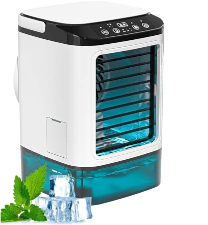 With Ice Box Ac Unit for Bedroom Portable, Air Conditioner Windowless Unit with 900ML Water Tank Free Standing Air Conditioner Portable Ice Fan Air Cooler