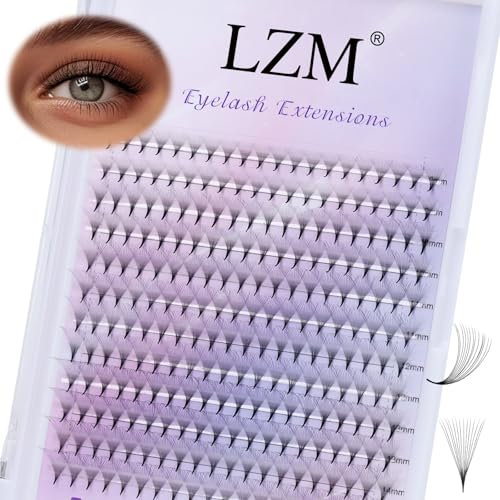 Premade Fans Eyelash Extensions 14D Thickness 0.05/D Curl Eyelashes Middle Stem Premade Fans Pointed Thin Base Handmade Volume Premade Lash Extensions Fans(10-14MM)